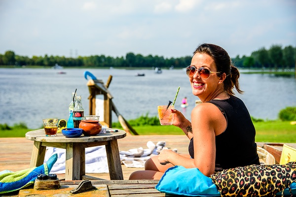 Having a drink by the Maasplassen in Roermond